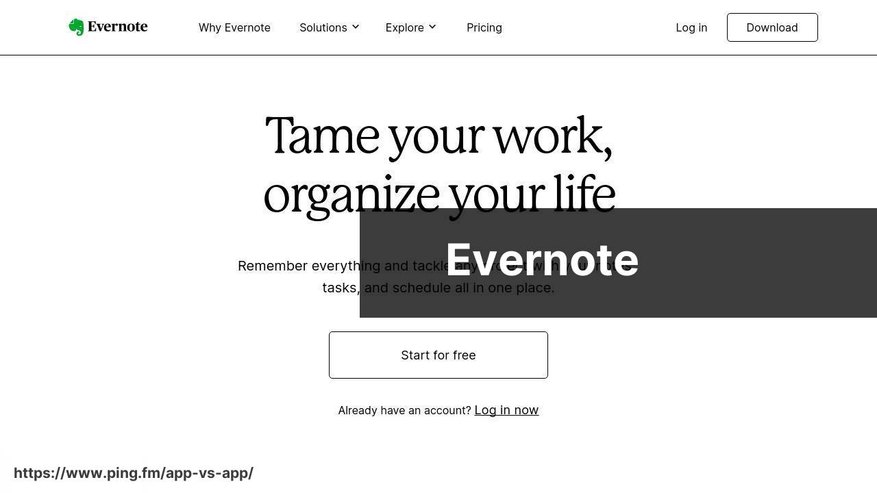 Evernote screenshot