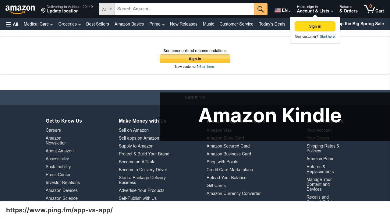 Amazon Kindle screenshot