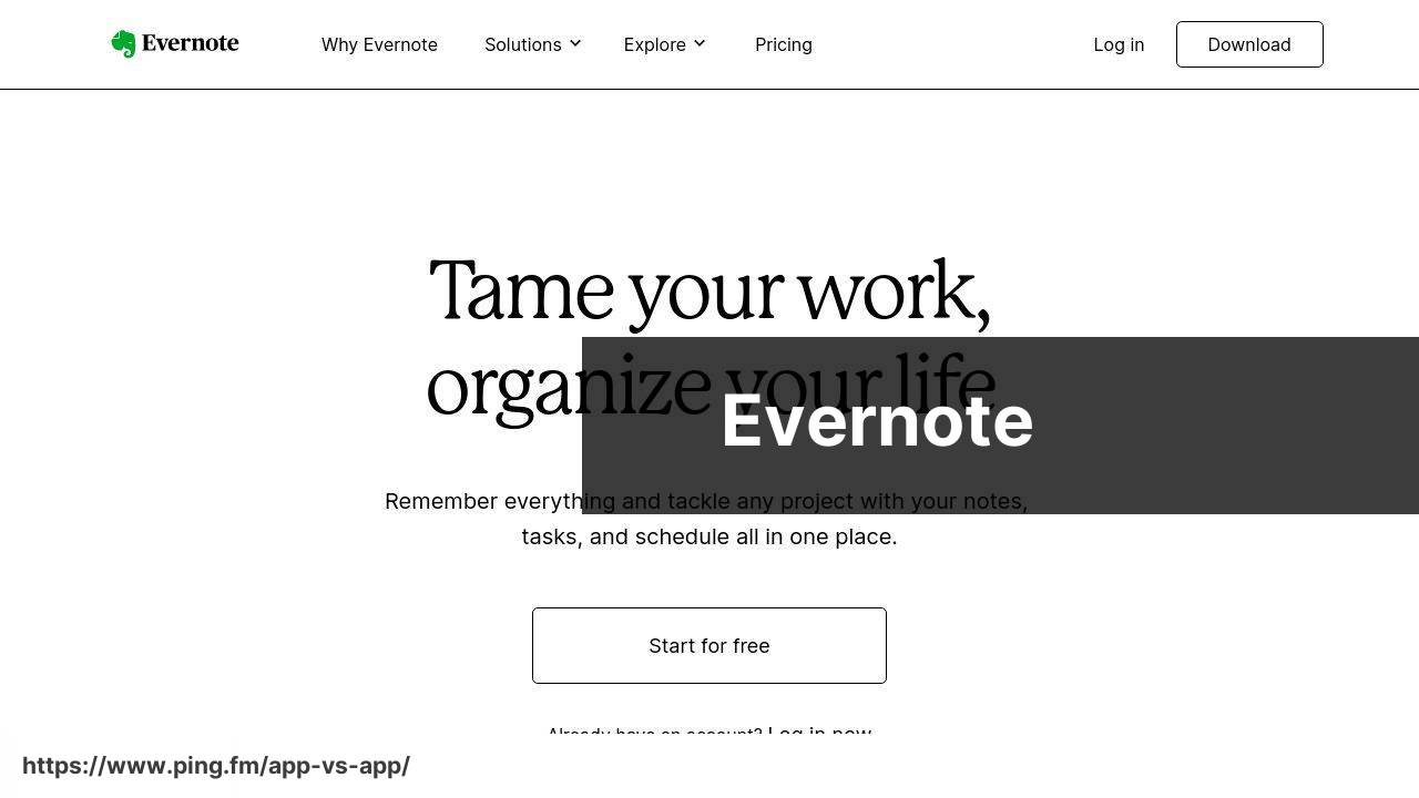 Evernote screenshot
