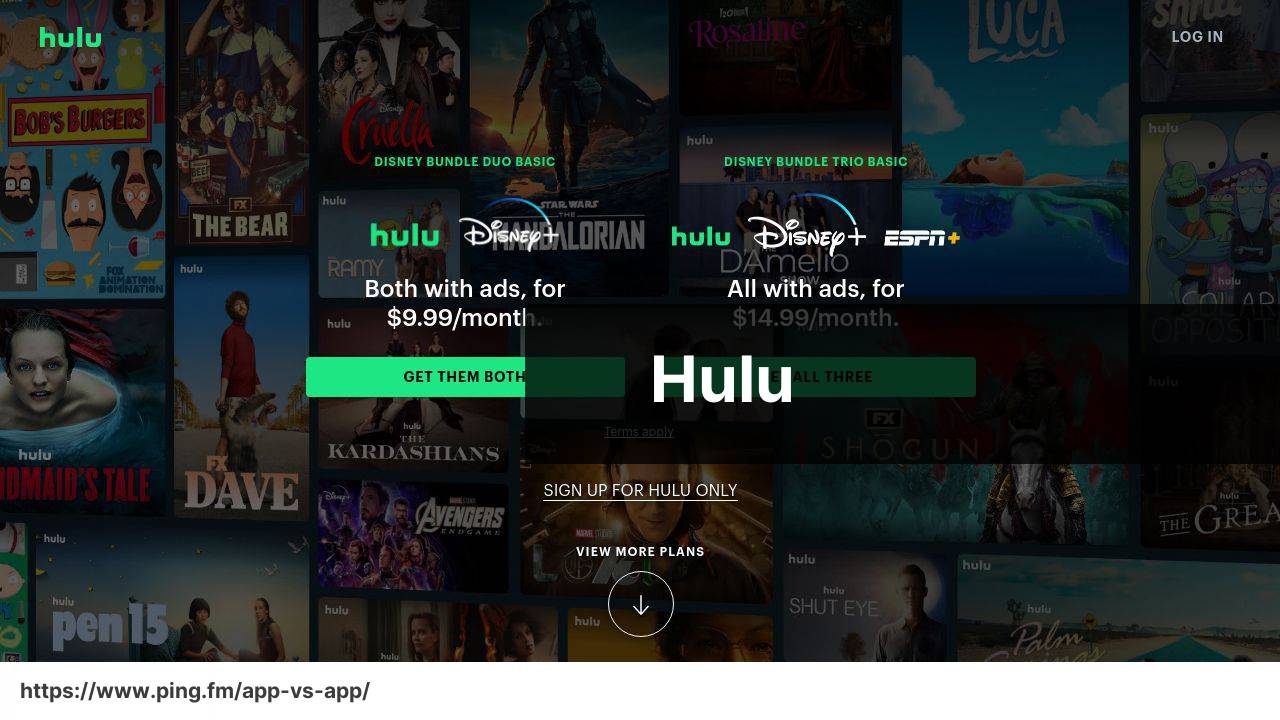 Hulu screenshot