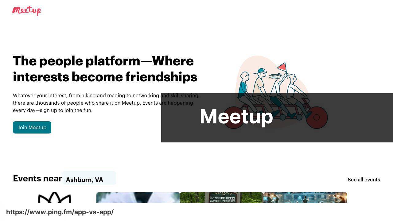 Meetup screenshot