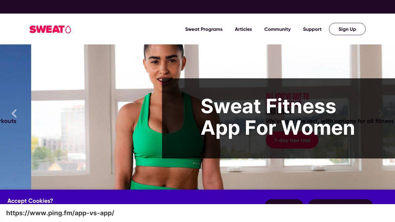 Sweat Fitness App For Women screenshot