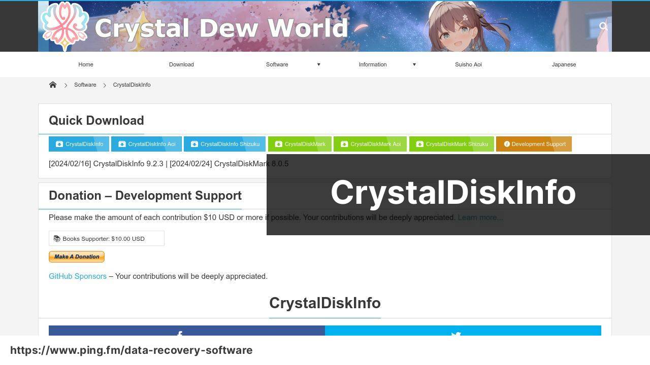 https://www.crystalmark.info/en/software/crystaldiskinfo/ ruutukaappaus