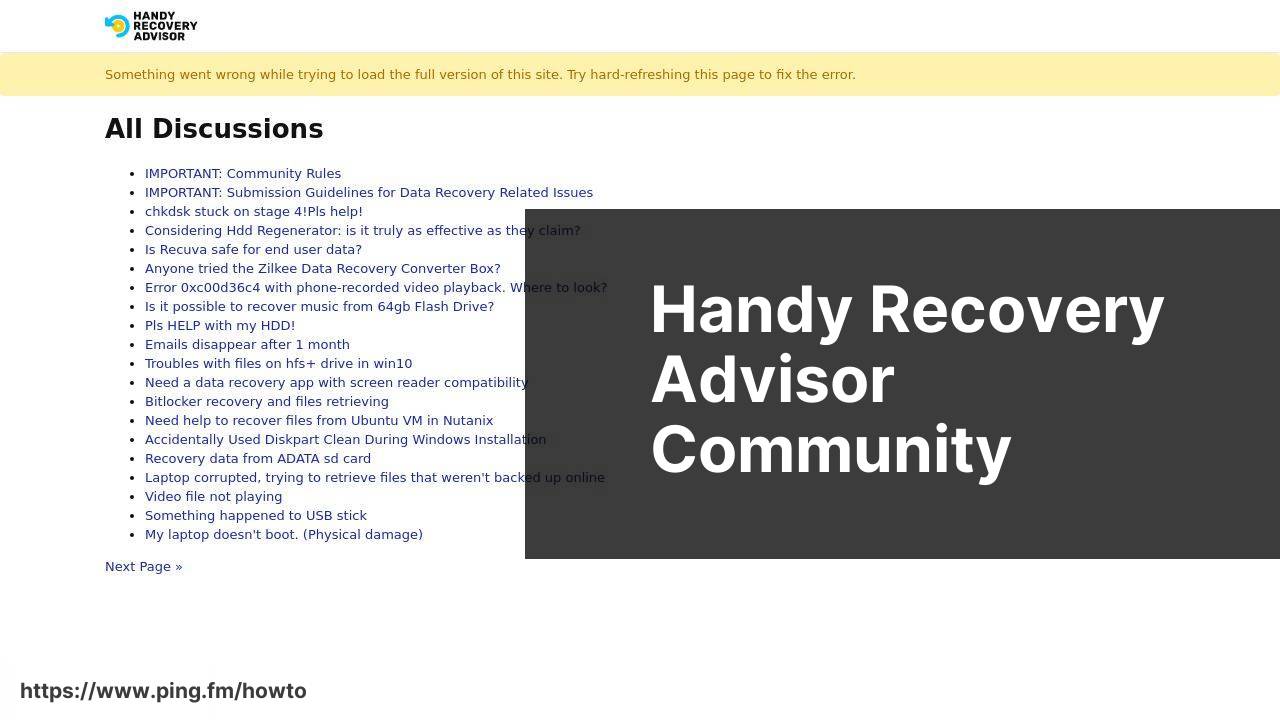 https://community.handyrecovery.com screenshot