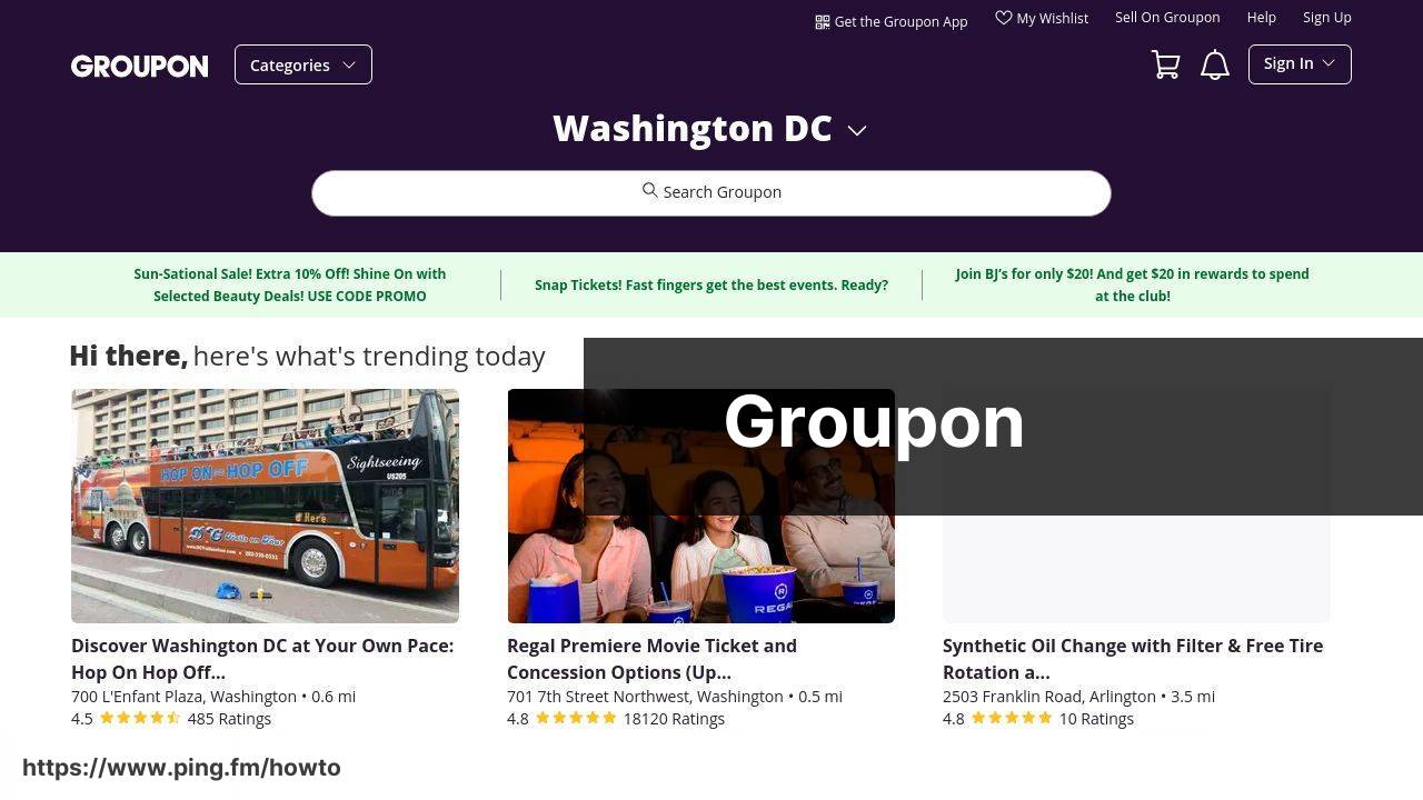 https://www.groupon.com screenshot