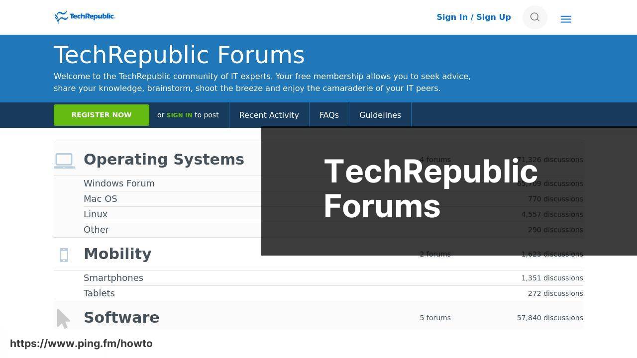 https://www.techrepublic.com/forums screenshot